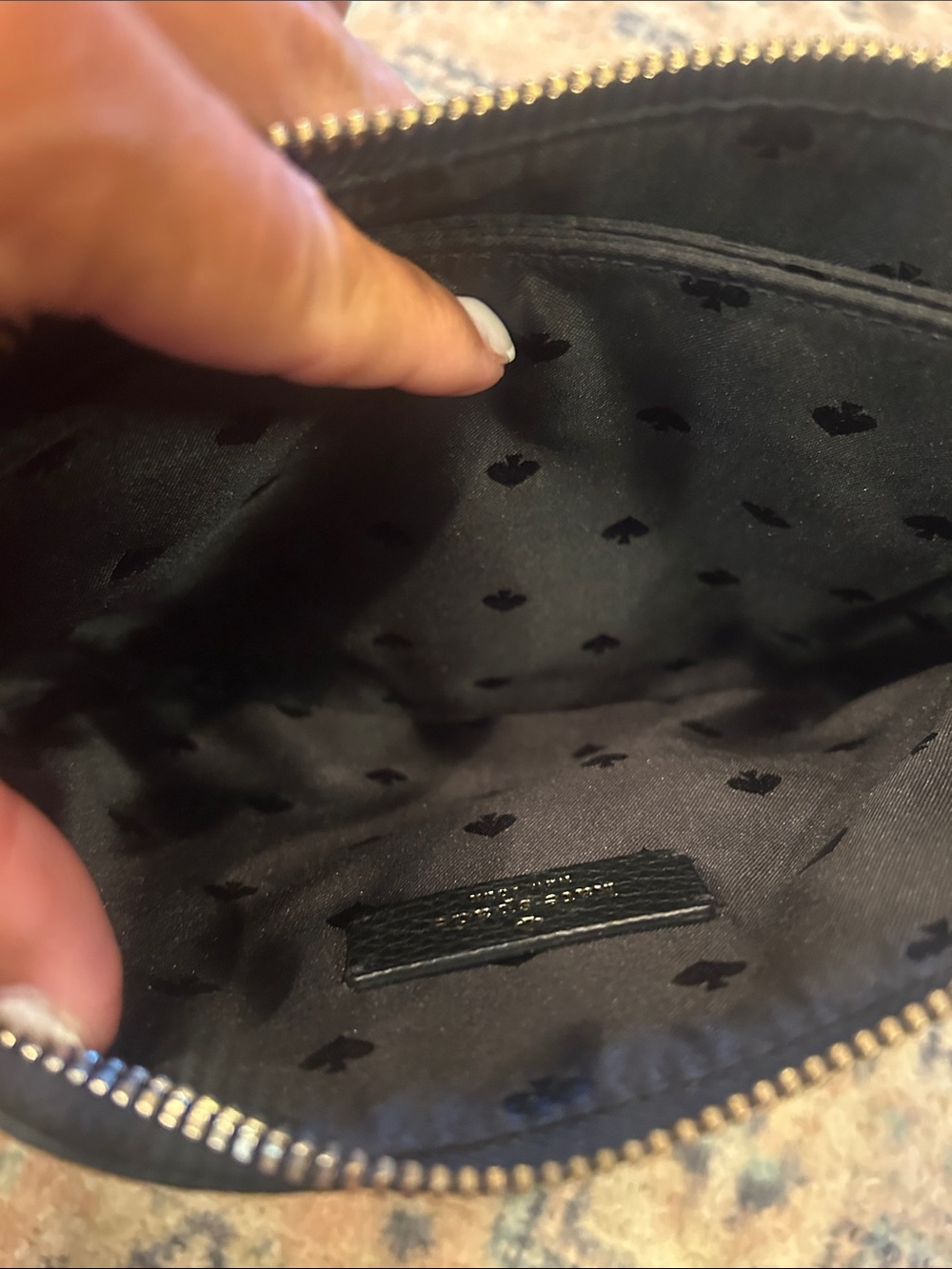 kate spade Black Pebbled Leather Crossbody with Gold Logo - Picture 10 of 10